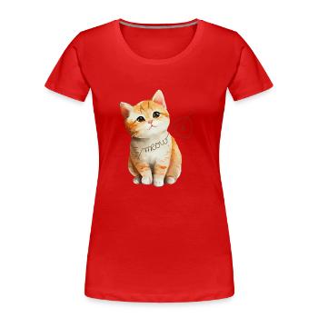 Chaton - T-shirt bio Premium Femme - rouge - Devant - Mia (176cm)