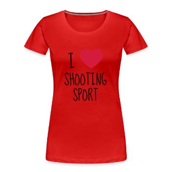 Sportschießen Schütze Sport Sportler Spieler - Frauen Premium Bio T-Shirt - Rot - Vorne - Mia (176cm)
