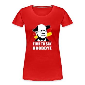Il est temps de dire au revoir - T-shirt bio Premium Femme - rouge - Devant - Mia (176cm)