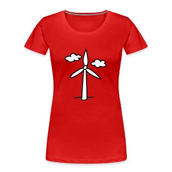 Windrad - Ökostrom - Frauen Premium Bio T-Shirt - Rot - Vorne - Mia (176cm)
