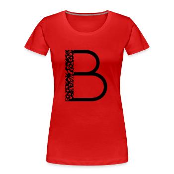 Buchstabe B - Frauen Premium Bio T-Shirt - Rot - Vorne - Mia (176cm)