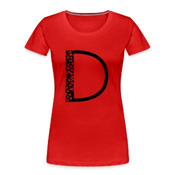 Buchstabe D - Frauen Premium Bio T-Shirt - Rot - Vorne - Mia (176cm)