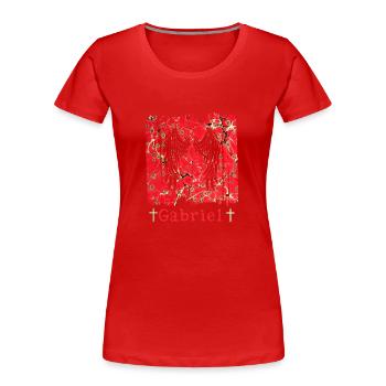 gabriel e 245 - Frauen Premium Bio T-Shirt - Rot - Vorne - Mia (176cm)