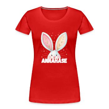 Name Anna Rabbit Annahase Pet Name - Women's Premium Organic T-Shirt - red - Front - Mia (176cm)