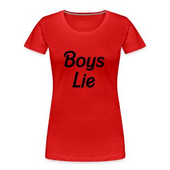 Boys lie - Women's Premium Organic T-Shirt - red - Front - Mia (176cm)