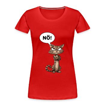 Lustige Katze - Katzendesign - Frauen Premium Bio T-Shirt - Rot - Vorne - Mia (176cm)