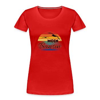 Moin Basin with Seagull in Retro Style Bansin - Women's Premium Organic T-Shirt - red - Front - Mia (176cm)