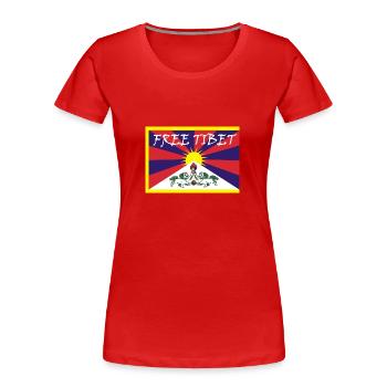 Free Tibet - Frauen Premium Bio T-Shirt - Rot - Vorne - Mia (176cm)