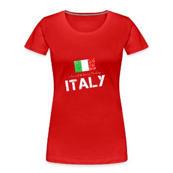 Italie Drapeau italien avec des cœurs - T-shirt bio Premium Femme - rouge - Devant - Mia (176cm)