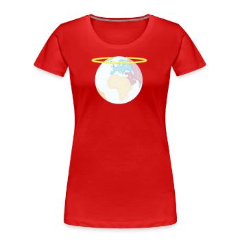 holy earth!? - Women's Premium Organic T-Shirt - red - Front - Mia (176cm)