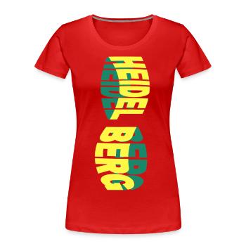Heidelberg Allemagne Ville Skyline Police Colorée - T-shirt bio Premium Femme - rouge - Devant - Mia (176cm)