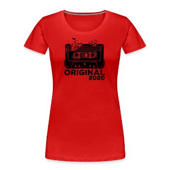 Année de naissance 2020 Cassette 2020 Anniversaire 2020 - T-shirt bio Premium Femme - rouge - Devant - Mia (176cm)