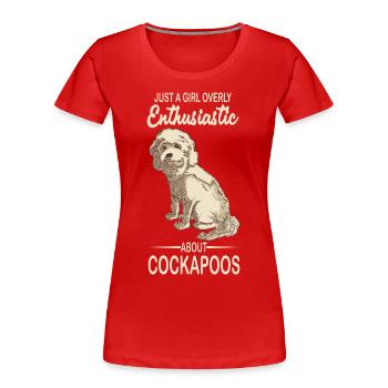Cockapoo - Frauen Premium Bio T-Shirt - Rot - Vorne - Mia (176cm)