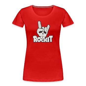 Rockit - T-shirt bio Premium Femme - rouge - Devant - Mia (176cm)