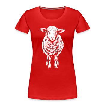 Süßes Schaf Graphic - Frauen Premium Bio T-Shirt - Rot - Vorne - Mia (176cm)