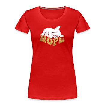Bulldog Nope - Women's Premium Organic T-Shirt - red - Front - Mia (176cm)
