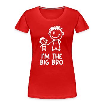 Großer Bruder Statement Bro Geschwisterliebe - Frauen Premium Bio T-Shirt - Rot - Vorne - Mia (176cm)