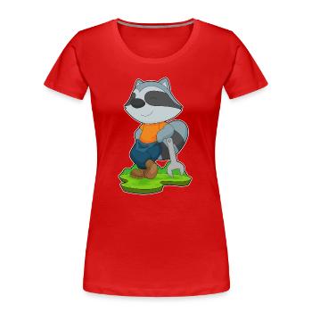 Atelier de Mécanique de Clés à Molette pour Ratons Laveurs - T-shirt bio Premium Femme - rouge - Devant - Mia (176cm)