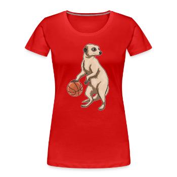 Suricate Joueur de basket-ball Basket-ball - T-shirt bio Premium Femme - rouge - Devant - Mia (176cm)