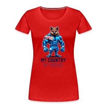 Quokka Australia Hero - Women's Premium Organic T-Shirt - red - Front - Mia (176cm)