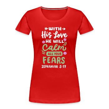Christlicher Bibelvers - Frauen Premium Bio T-Shirt - Rot - Vorne - Mia (176cm)