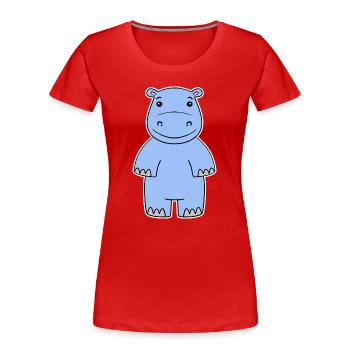 Hippopotamus - Women's Premium Organic T-Shirt - red - Front - Mia (176cm)