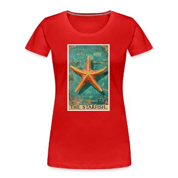 Seesterne Seestern - Frauen Premium Bio T-Shirt - Rot - Vorne - Mia (176cm)