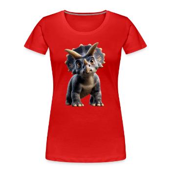Triceratops Dinosaure Dinos Triceratops Dino - T-shirt bio Premium Femme - rouge - Devant - Mia (176cm)
