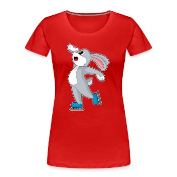 Hase Eislaufen Schlittschuhe Wintersport - Women's Premium Organic T-Shirt - red - Front - Mia (176cm)