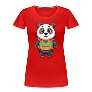 panda - T-shirt bio Premium Femme - rouge - Devant - Mia (176cm)