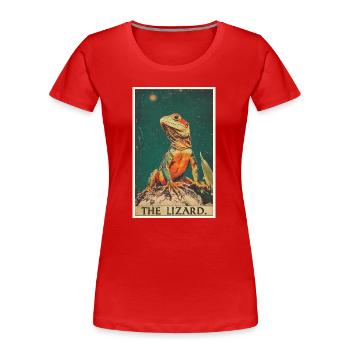 Lézard des lézards - T-shirt bio Premium Femme - rouge - Devant - Mia (176cm)