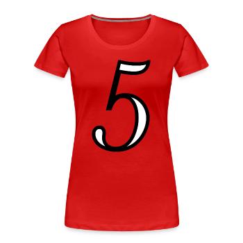 5. JUBILÄUM. 5 JAHRE. 5. JUBILÄUM - Frauen Premium Bio T-Shirt - Rot - Vorne - Mia (176cm)