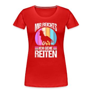 Reiten Pferdeliebhaber Reiterhof Pferde - Frauen Premium Bio T-Shirt - Rot - Vorne - Mia (176cm)