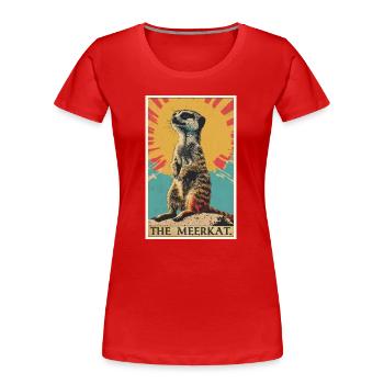 Meerkat Erdmännchen - Frauen Premium Bio T-Shirt - Rot - Vorne - Mia (176cm)