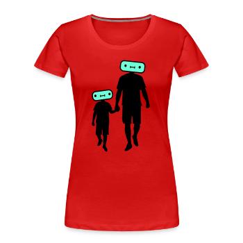 Familie Silhouette Liebe Kinder Eltern Mama Papa - Frauen Premium Bio T-Shirt - Rot - Vorne - Mia (176cm)