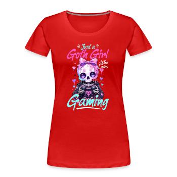 Pastel Goth Soft Goth Gaming Gamer - T-shirt bio Premium Femme - rouge - Devant - Mia (176cm)