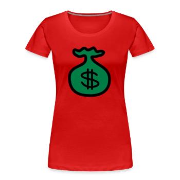 Dollar Geld Money - Frauen Premium Bio T-Shirt - Rot - Vorne - Mia (176cm)