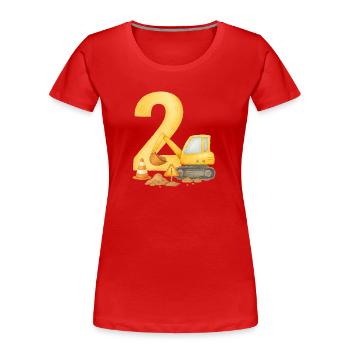 digger birthday / Bagger Geburtstag - Frauen Premium Bio T-Shirt - Rot - Vorne - Mia (176cm)