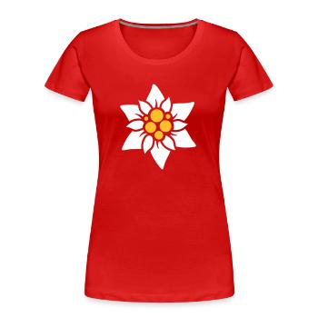 Edelweiß - Frauen Premium Bio T-Shirt - Rot - Vorne - Mia (176cm)