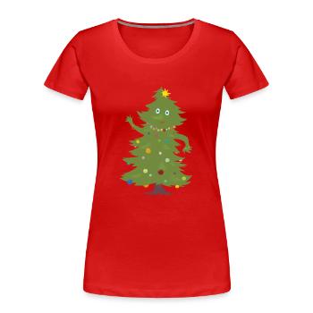 Weihnachtsbaum - Frauen Premium Bio T-Shirt - Rot - Vorne - Mia (176cm)