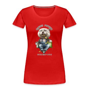 PATATE DE SOFA - T-shirt bio Premium Femme - rouge - Devant - Mia (176cm)