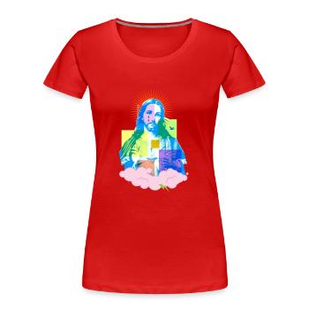 jesus - Women's Premium Organic T-Shirt - red - Front - Mia (176cm)