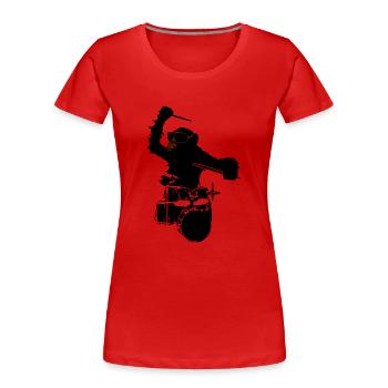 music monkey - Frauen Premium Bio T-Shirt - Rot - Vorne - Mia (176cm)