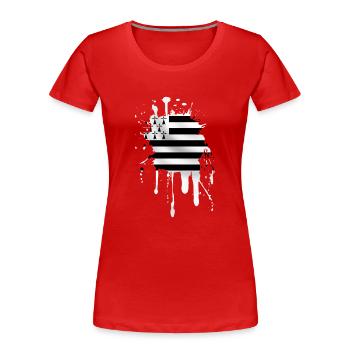 breizh Bretagne 16 - Frauen Premium Bio T-Shirt - Rot - Vorne - Mia (176cm)