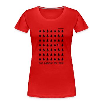One Against The Flow - Frauen Premium Bio T-Shirt - Rot - Vorne - Mia (176cm)