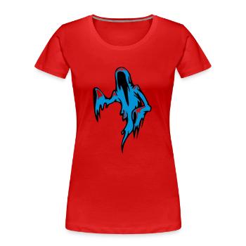 Geist Gespenst - Frauen Premium Bio T-Shirt - Rot - Vorne - Mia (176cm)
