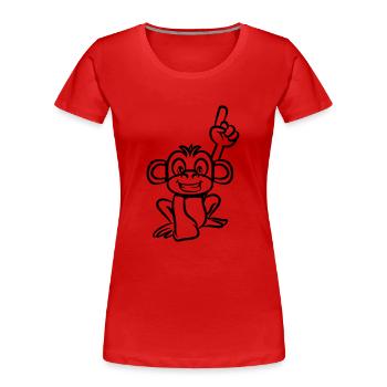 affe lustig zeigefinger - Frauen Premium Bio T-Shirt - Rot - Vorne - Mia (176cm)