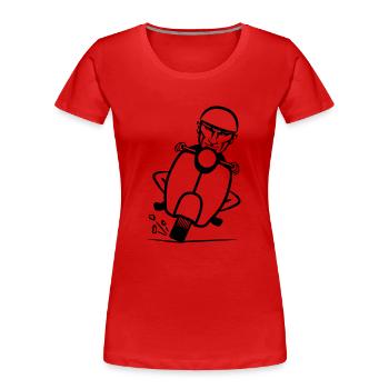 motorroller rasen witzig - Frauen Premium Bio T-Shirt - Rot - Vorne - Mia (176cm)
