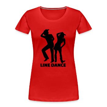 Line dance - T-shirt bio Premium Femme - rouge - Devant - Mia (176cm)