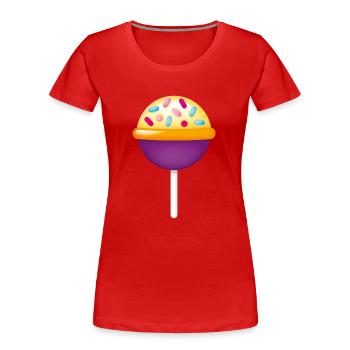 Smiley Lollipop - Frauen Premium Bio T-Shirt - Rot - Vorne - Mia (176cm)